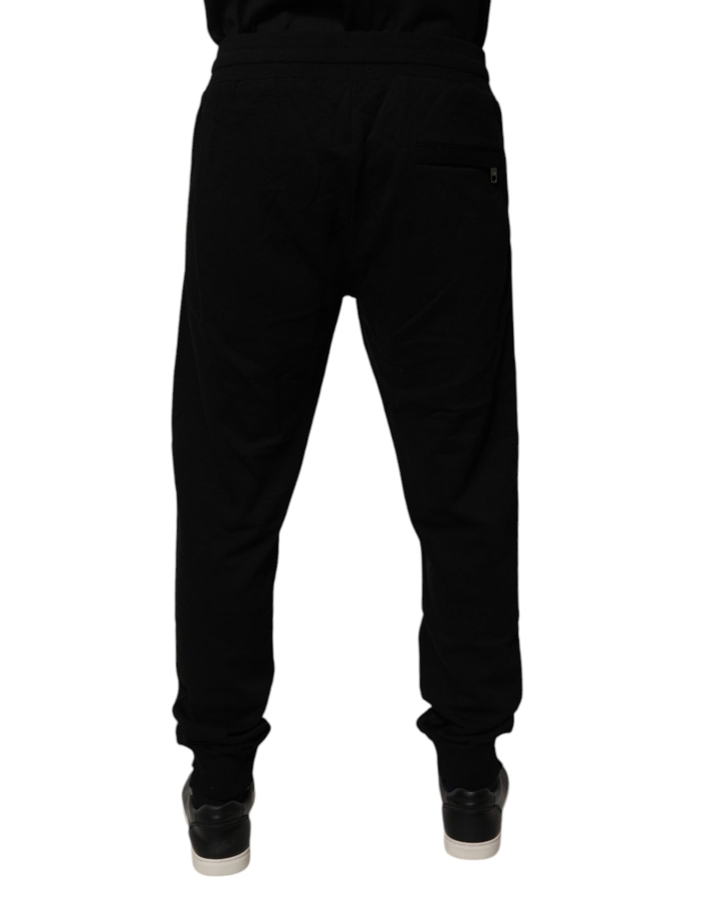 Dolce & Gabbana Svarte Bomulls Joggebukser med Høy Livslengde