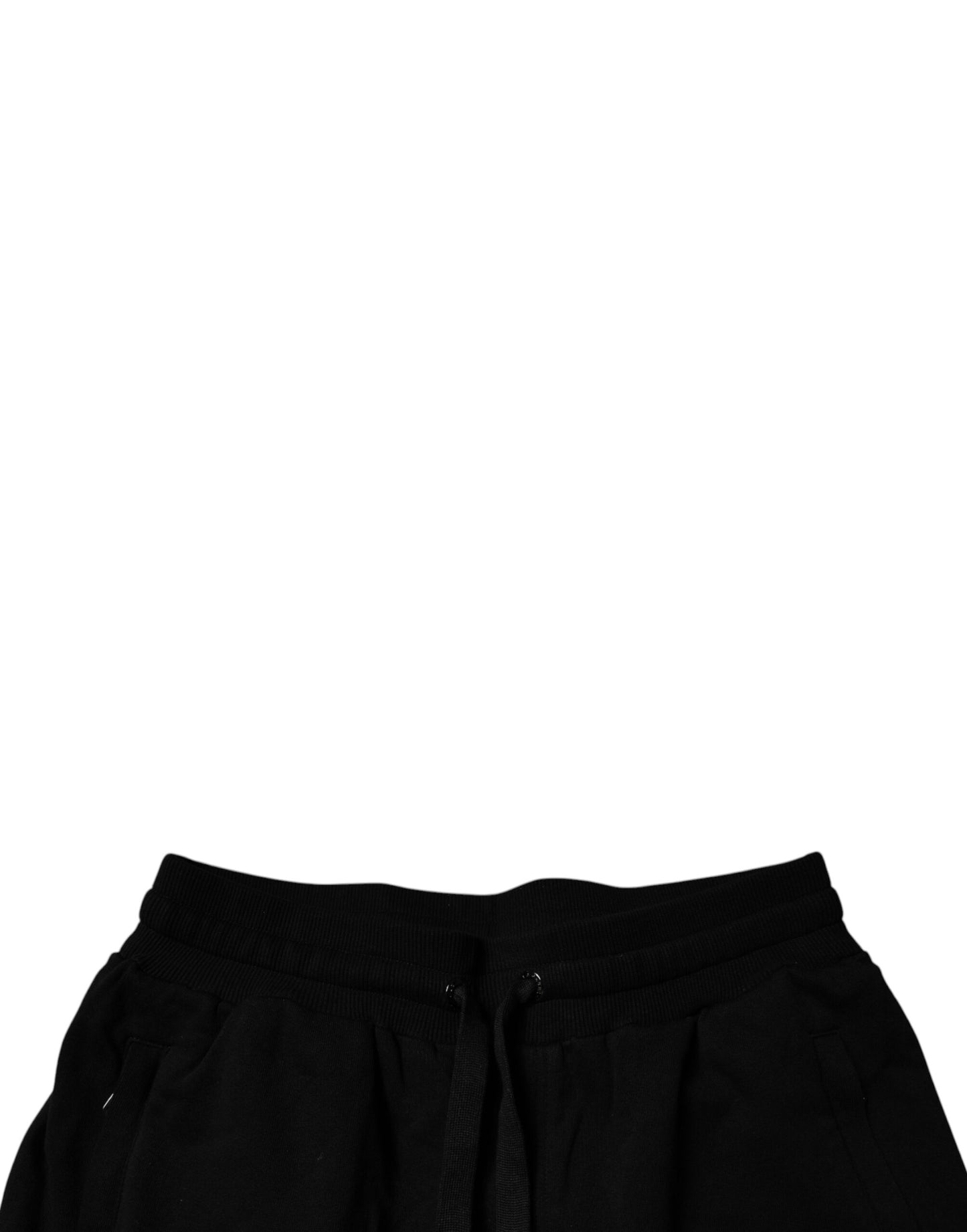 Dolce & Gabbana Svarte Bomulls Joggebukser med Høy Livslengde