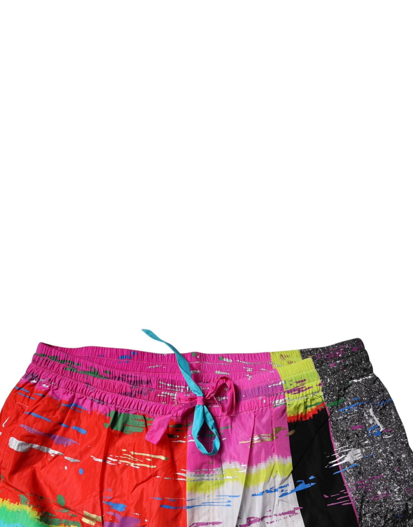 Dolce & Gabbana Flerfarget Patchwork Mid Waist Joggebukser Bukser
