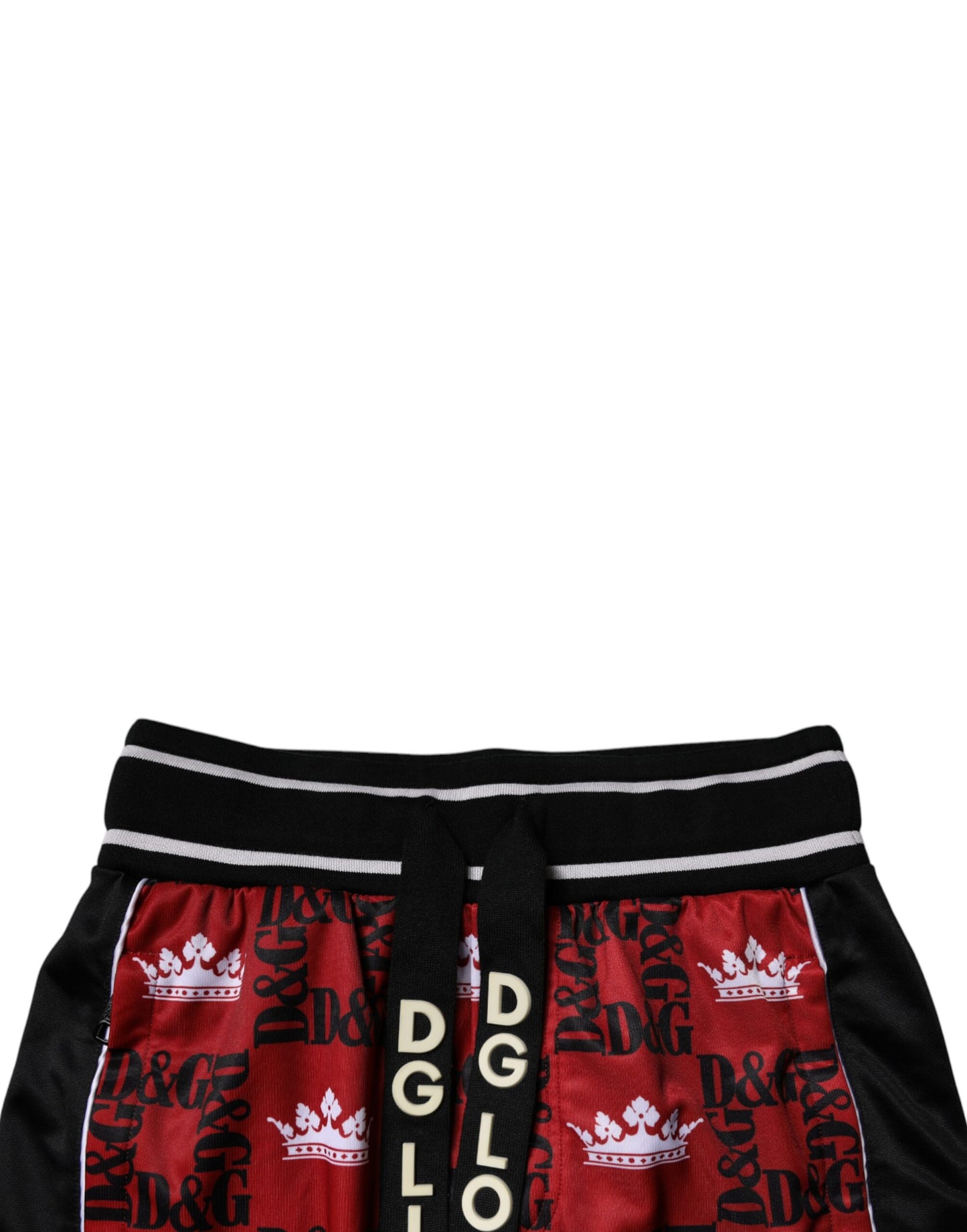 Dolce & Gabbana Röda Kronlogotyp Monogram Herr Träningsbyxor Byxor