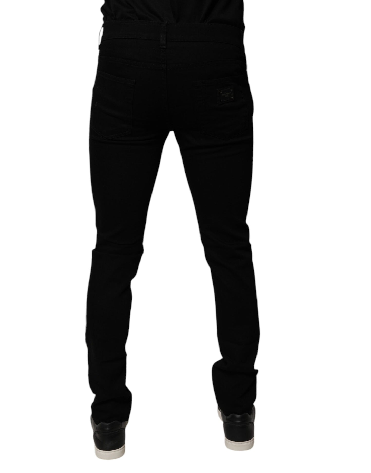 Dolce & Gabbana svarta Sacred Heart bomulls skinny denimjeans