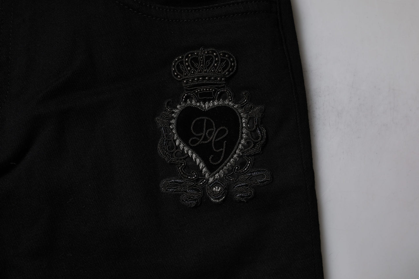 Dolce & Gabbana svarta Sacred Heart bomulls skinny denimjeans