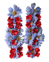 Dolce & Gabbana Guldfärgade mässingsörhängen med blommiga kristaller och hängande clips