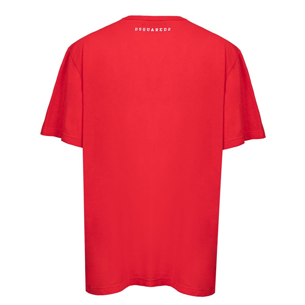 Röd bomulls-T-shirt