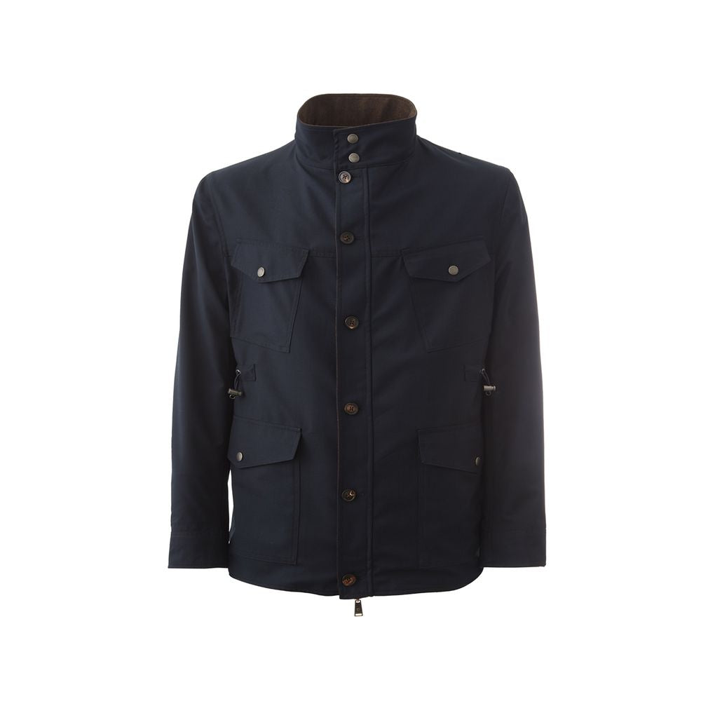 Lardini elegant blå ulljakke til menn