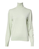 Dolce & Gabbana Light Green Wool Turtleneck Pullover Sweater