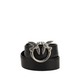 PINKO Black Calf Leather Bos Taurus Regular Belt