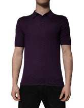 Dolce & Gabbana Violet Cashmere Collared Polo T-shirt