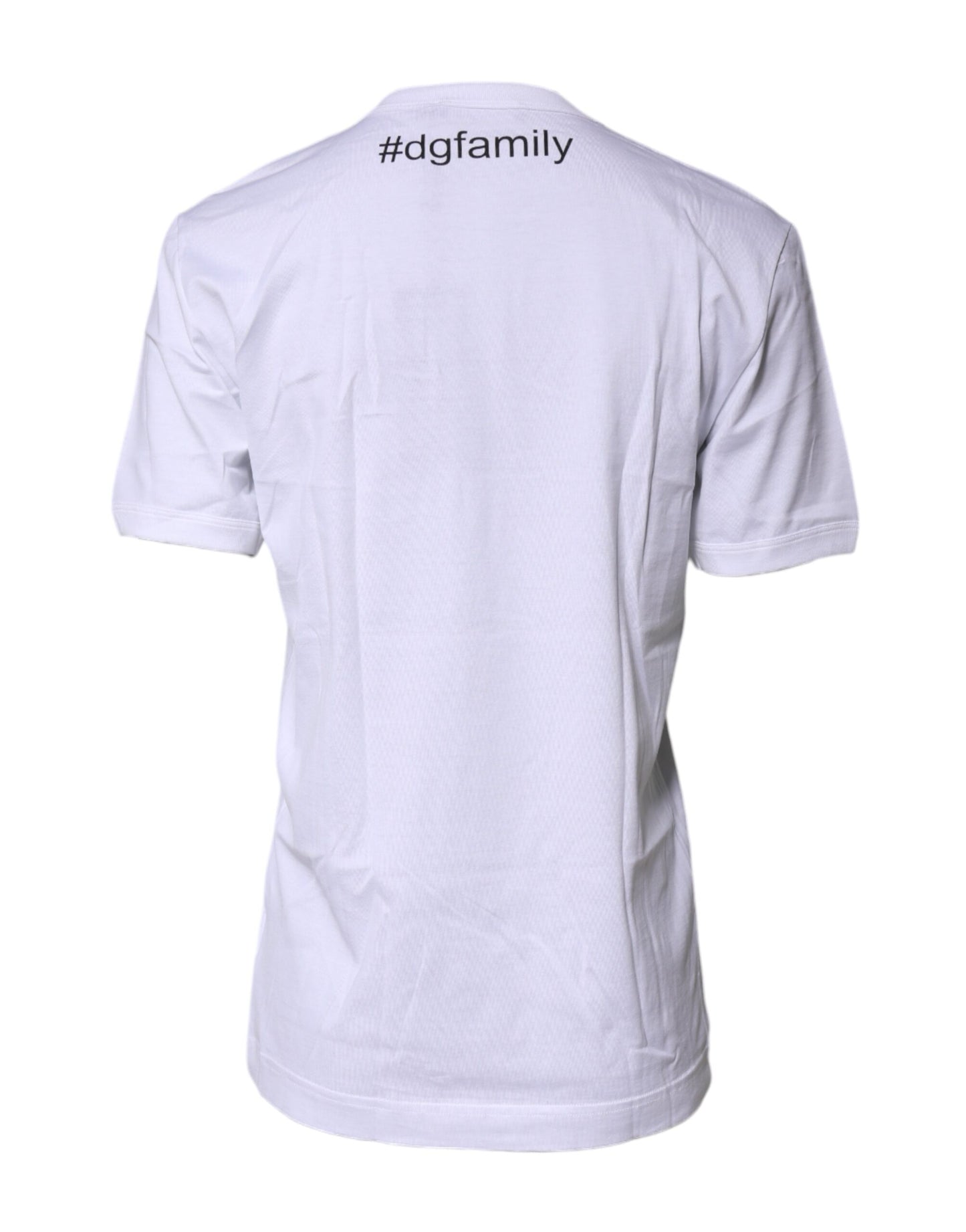Dolce & Gabbana Hvit #DGFamily Bomulls-T-skjorte med rund hals