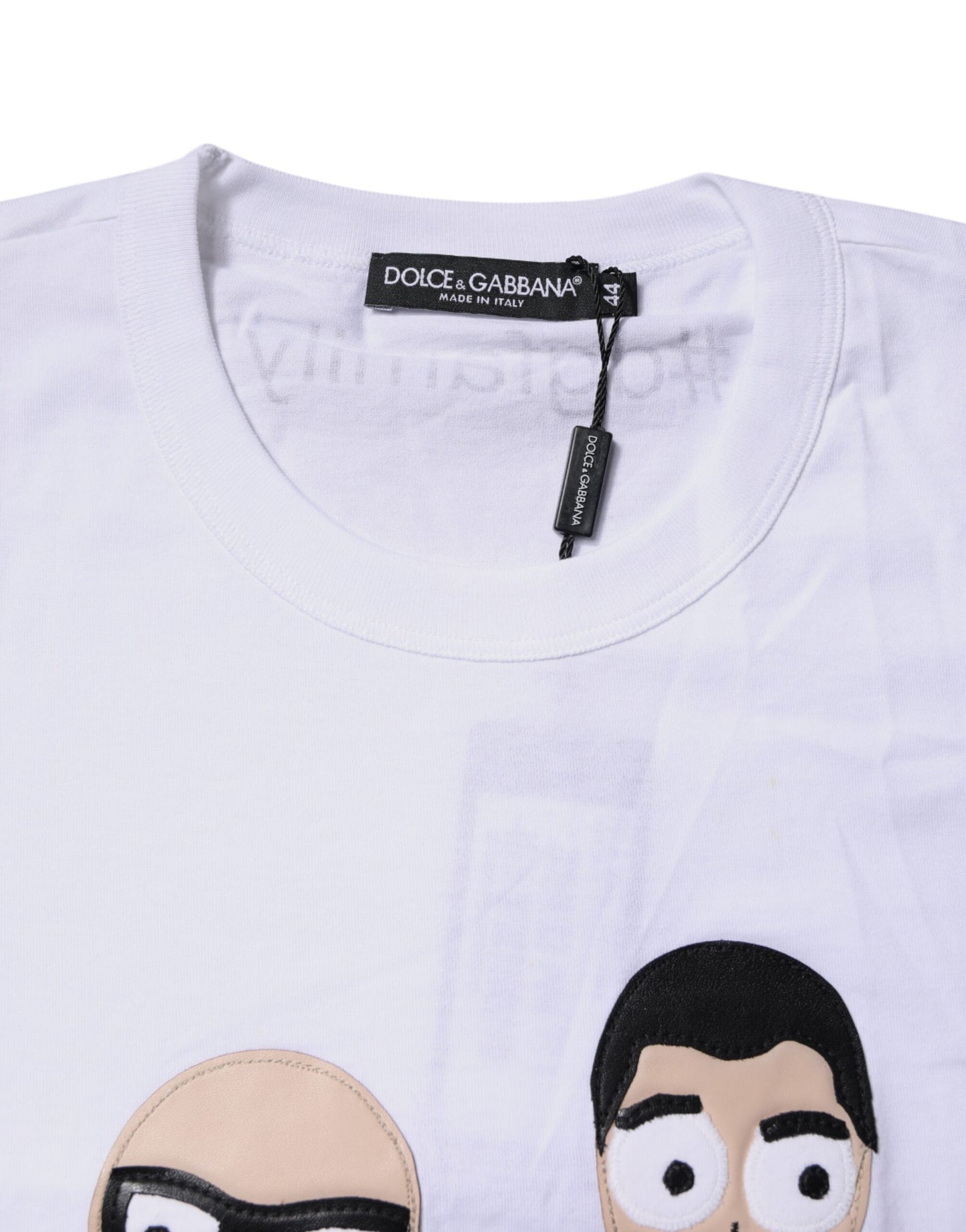 Dolce & Gabbana Hvit #DGFamily Bomulls-T-skjorte med rund hals