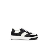 Dsquared² Black And White Leather Athletic Sneakers