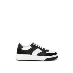 Dsquared² Black And White Leather Athletic Sneakers