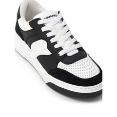 Dsquared² Black And White Leather Athletic Sneakers