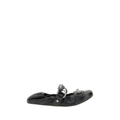 Balenciaga Black Calf Leather Bos Taurus Ballet Flats