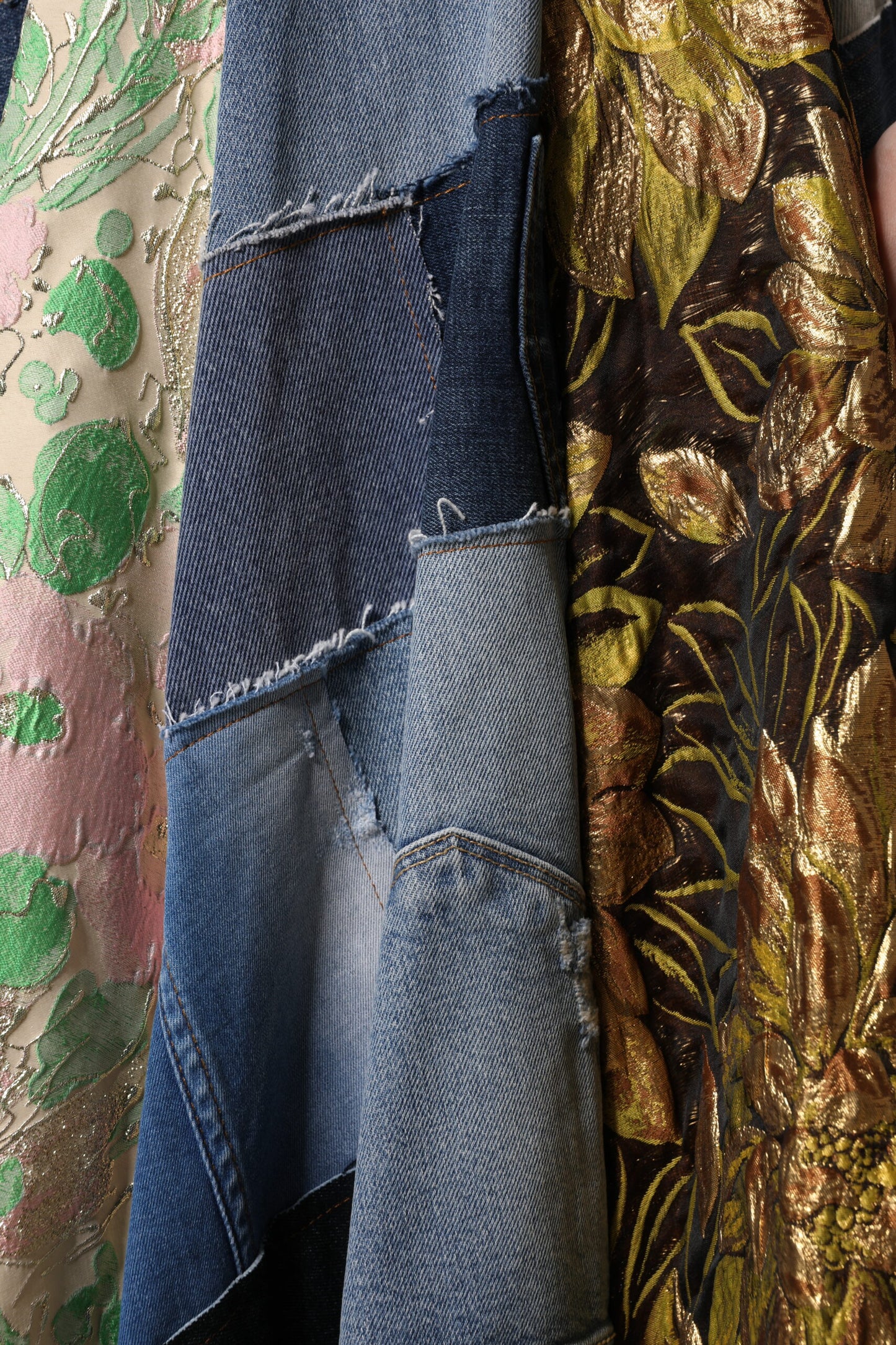 Dolce & Gabbana Flerfarget Patchwork Høylivet Midiskjørt