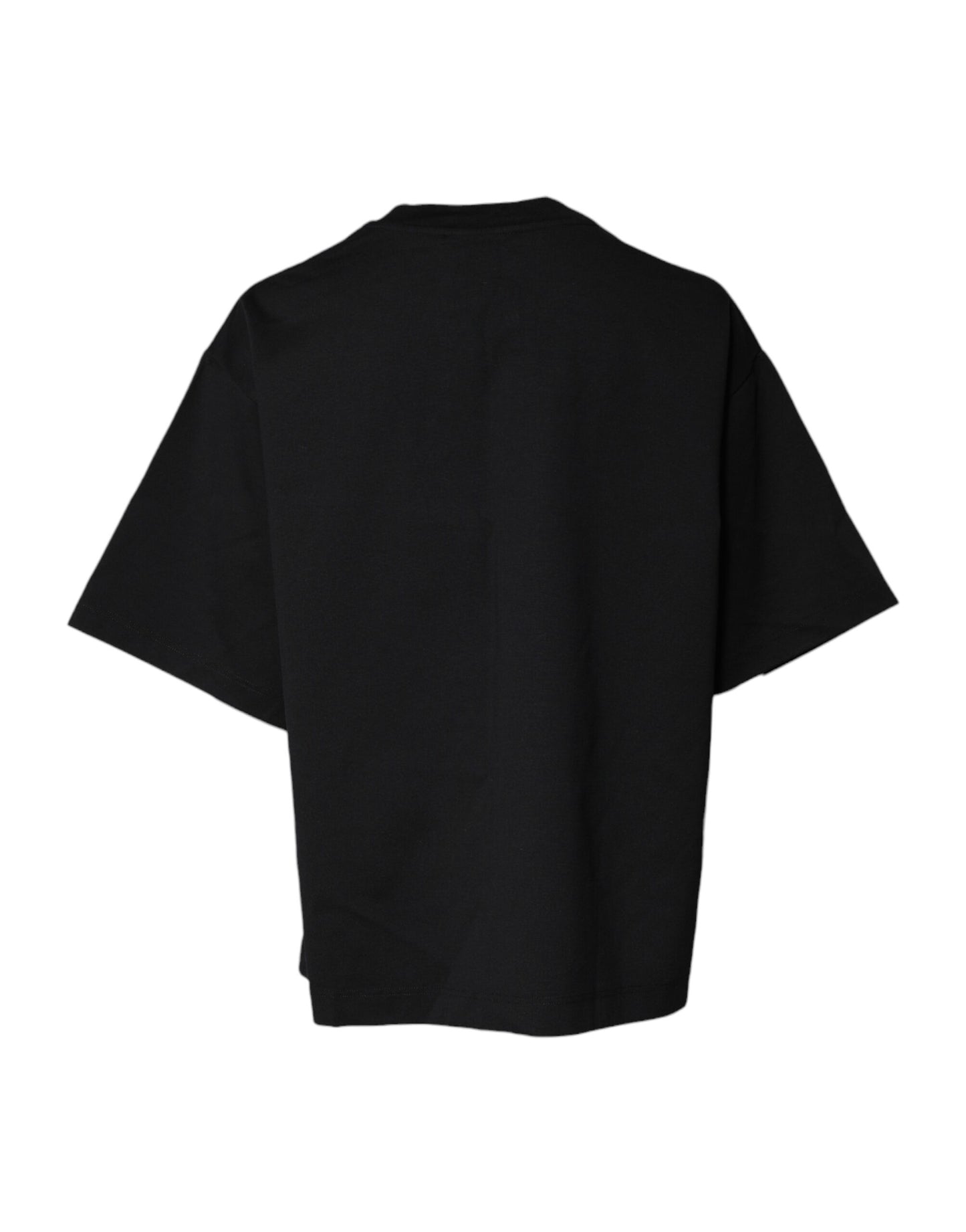 Dolce & Gabbana svart t-shirt med rund hals och tryck i bomull