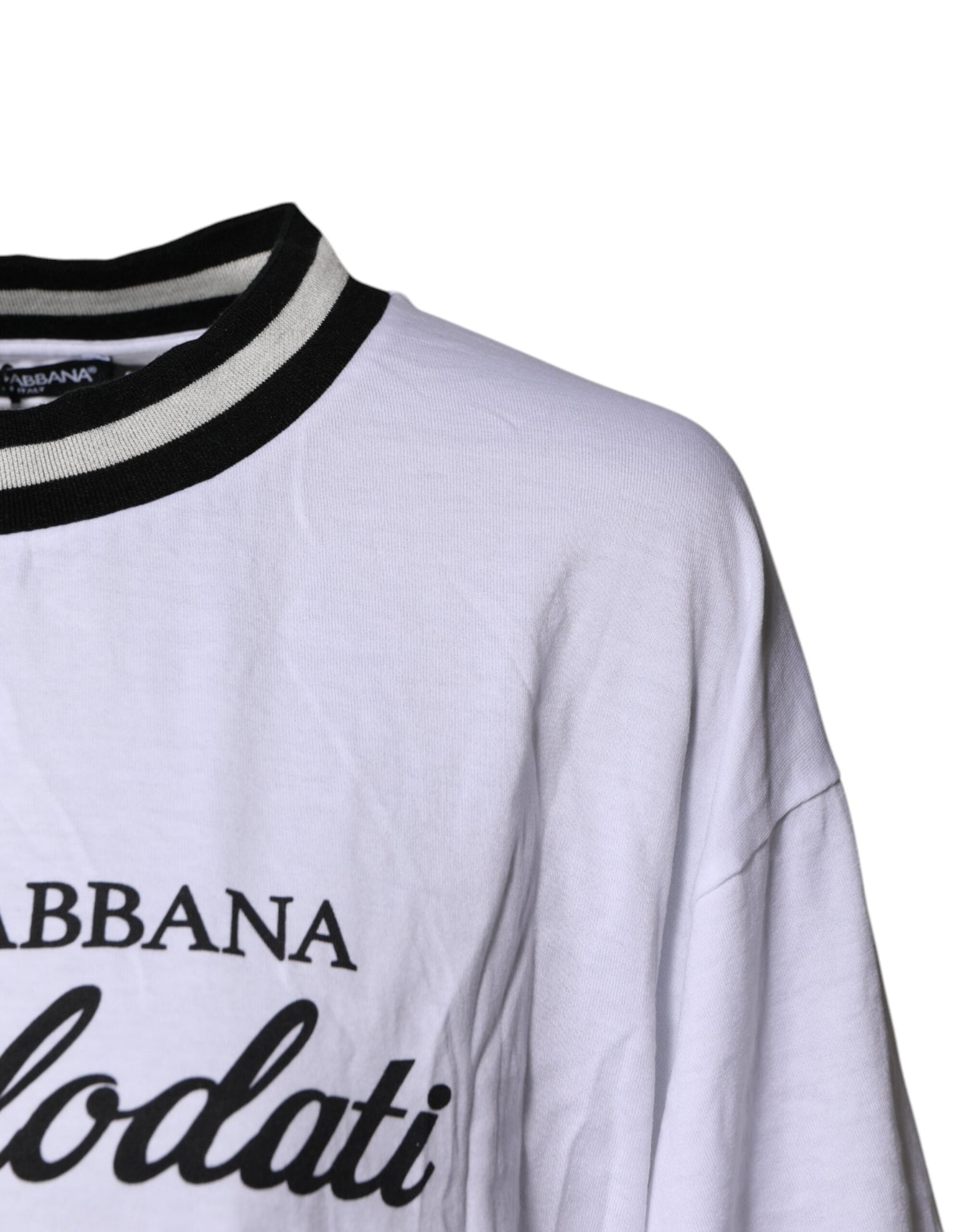 Dolce & Gabbana Vit Bomull DG Fashion Rundringad T-shirt