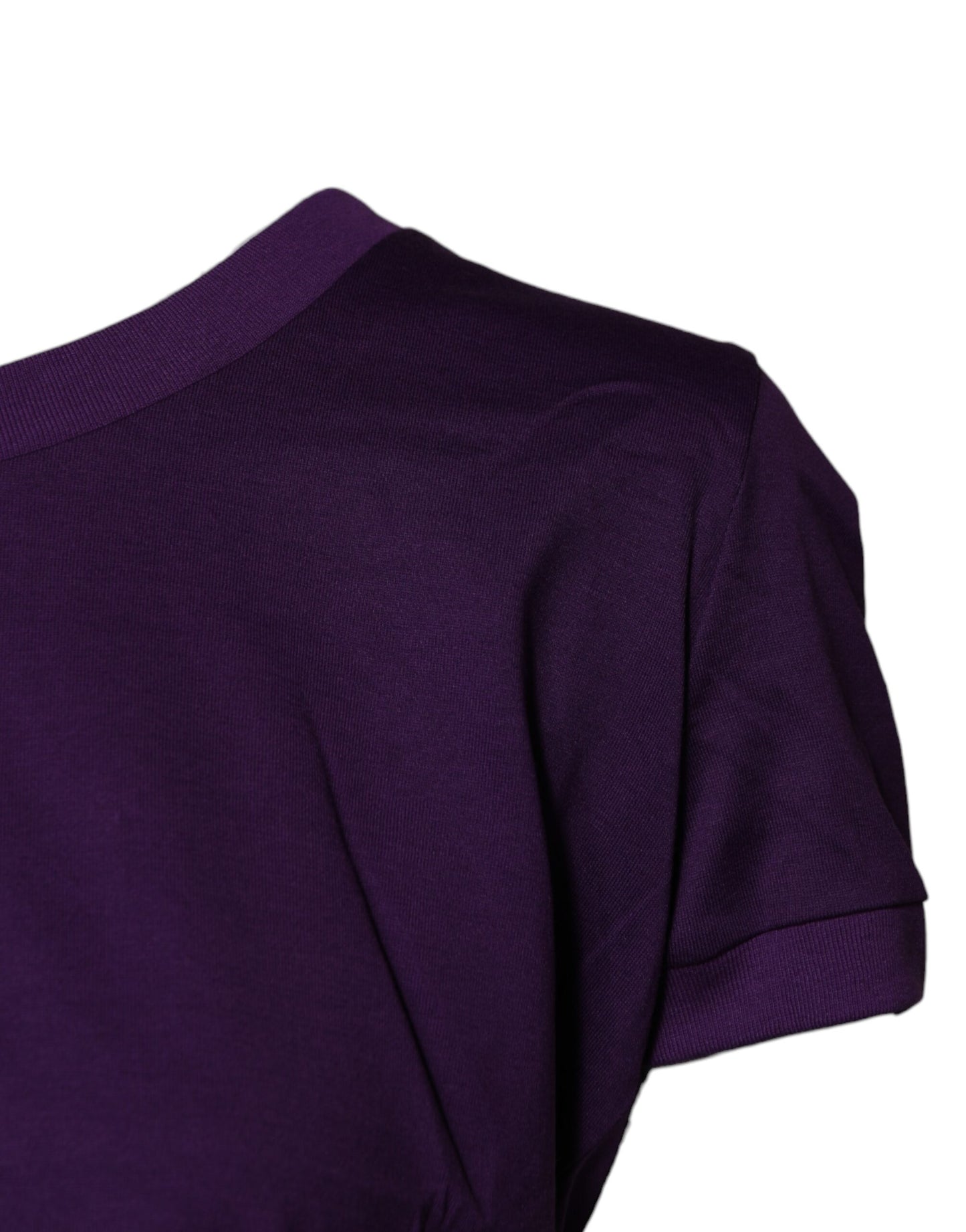 Dolce & Gabbana Violett bomulls-t-shirt med rund hals och korta ärmar