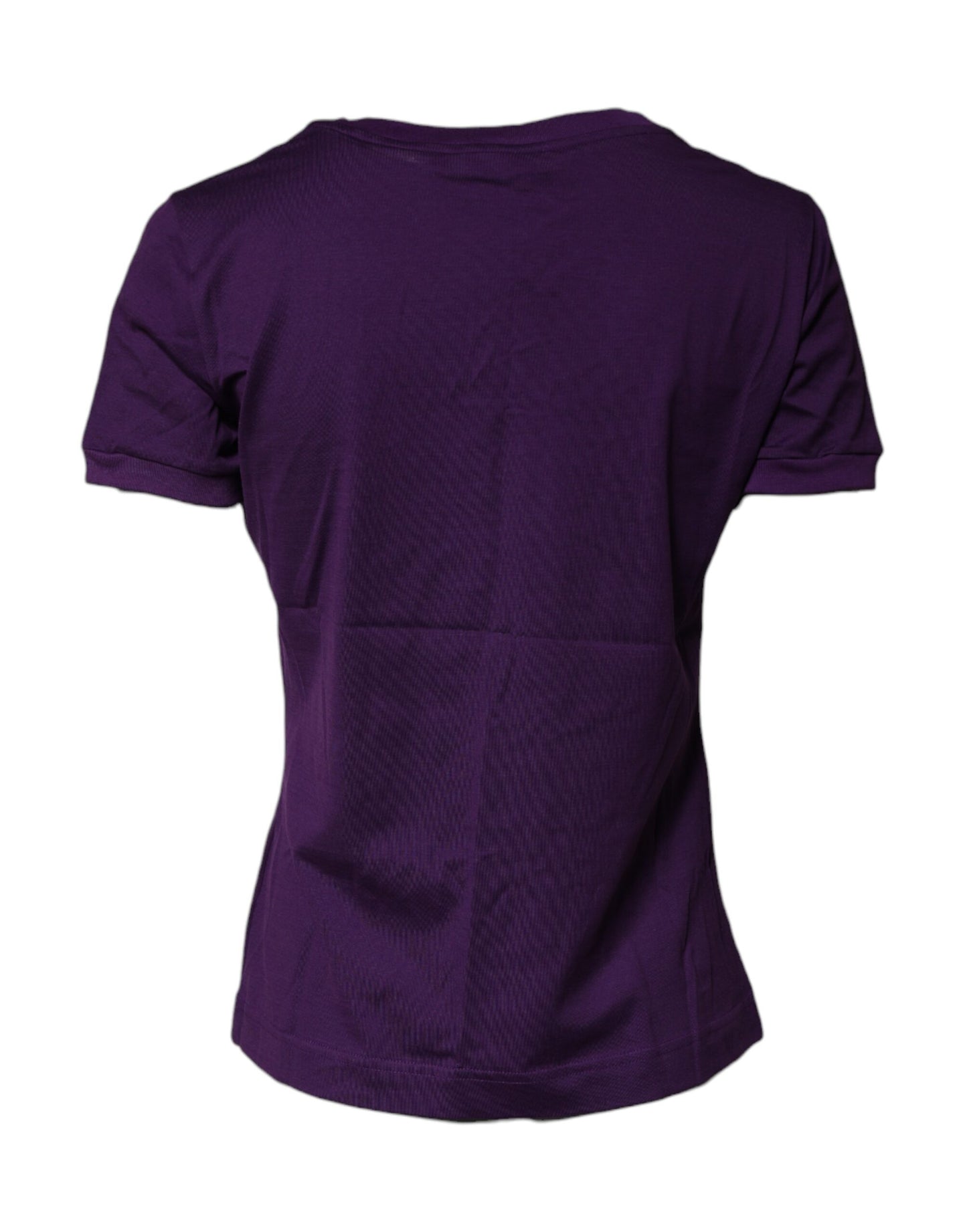 Dolce & Gabbana Violett bomulls-t-shirt med rund hals och korta ärmar