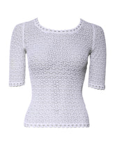 Dolce & Gabbana White Viscose Short Sleeve Crochet Top
