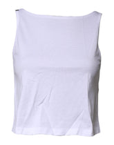 Dolce & Gabbana White Cotton Sleeveless Round Neck Tank Top