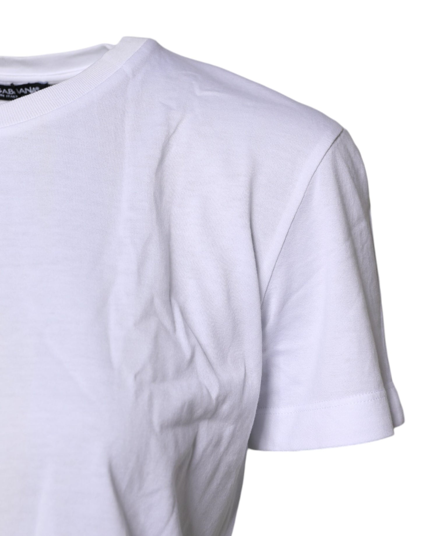 Dolce & Gabbana Vit T-shirt med rund hals och kort ärm