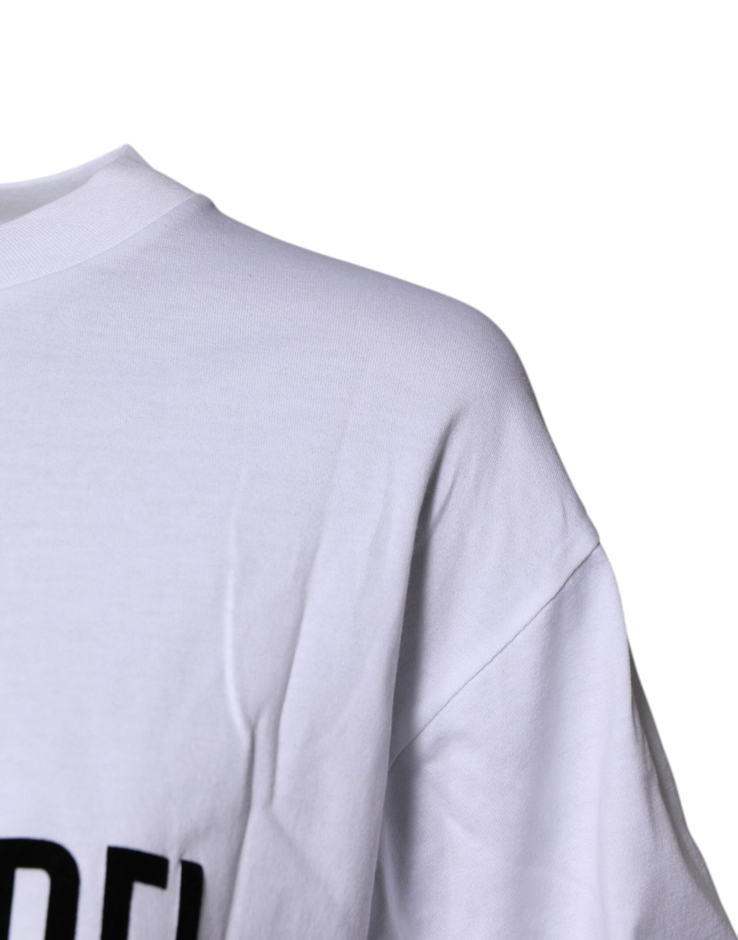Dolce & Gabbana Vit Mönstrad Rundhalsad Topp i Bomull T-shirt