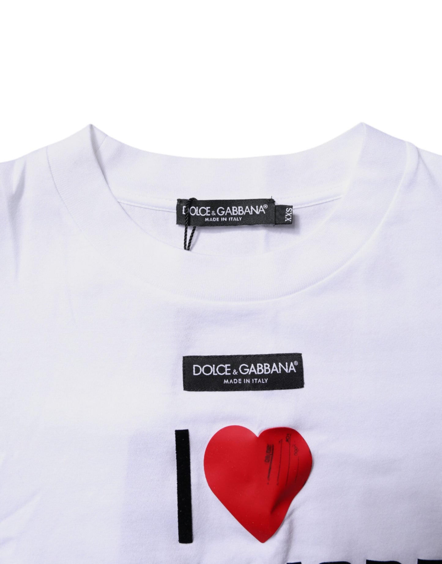 Dolce & Gabbana Vit Mönstrad Rundhalsad Topp i Bomull T-shirt