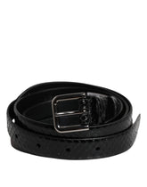 Dolce & Gabbana Black Leather Classic Metal Logo Buckle Belt