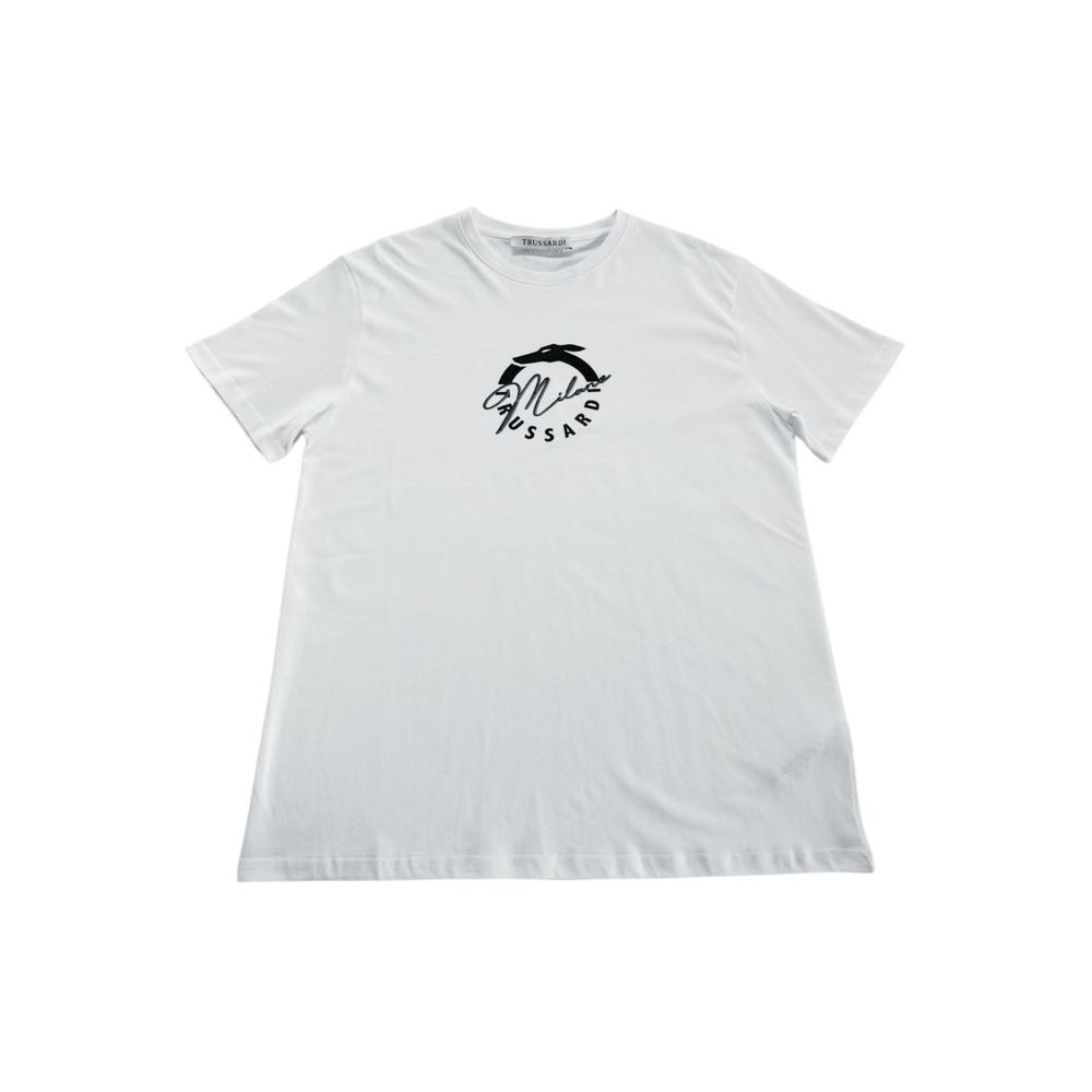 Trussardi Beachwear hvit bomulls-T-skjorte for menn