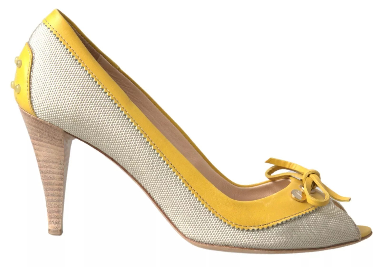 Gula Off White Peep Toe Pumps Skor