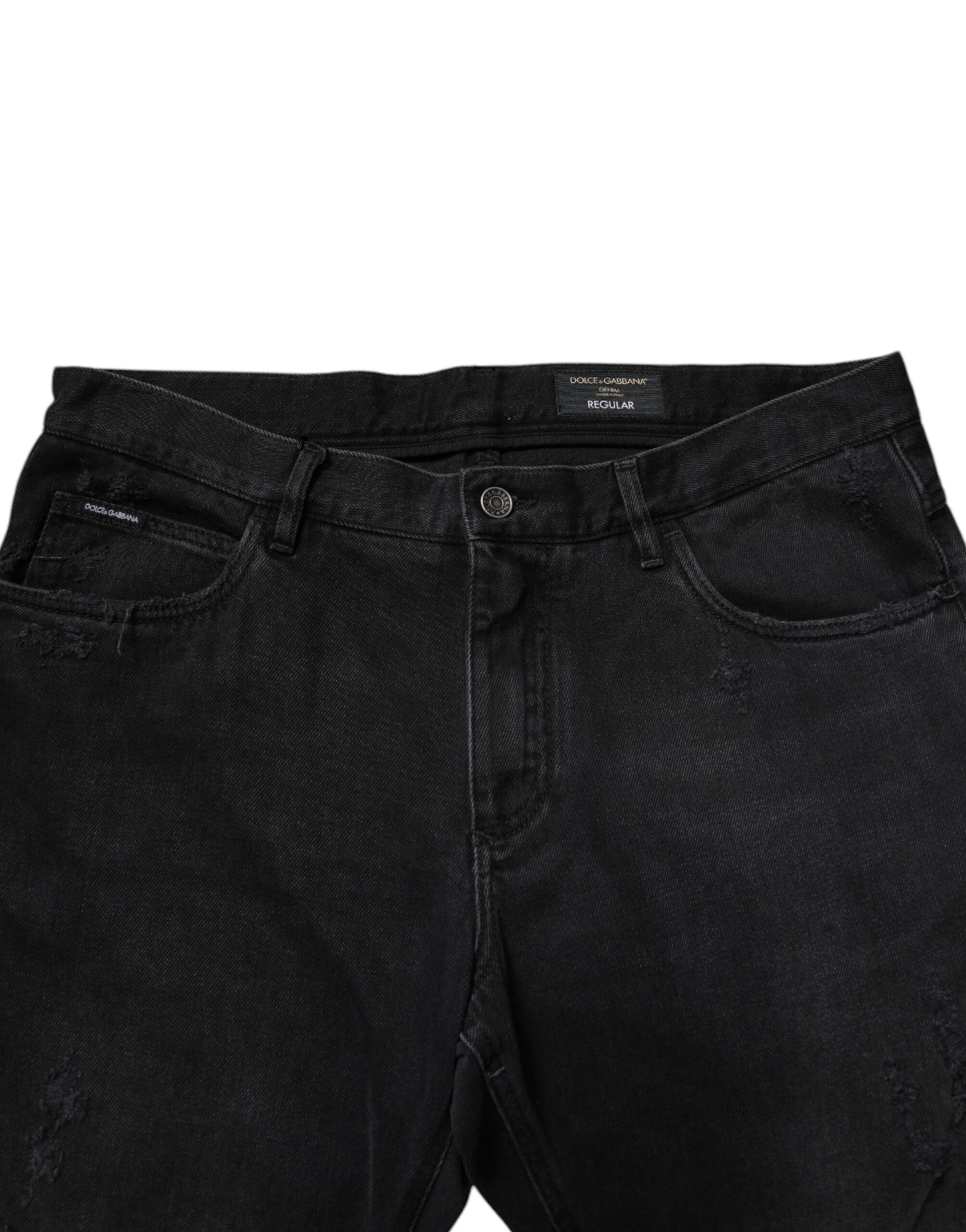Dolce & Gabbana Svarta Bomulls Skinny Herrjeans