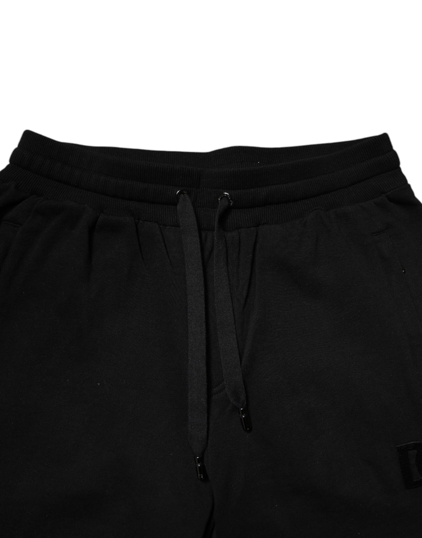 Dolce & Gabbana Svarte Bomulls Joggebukser med Høy Livslengde