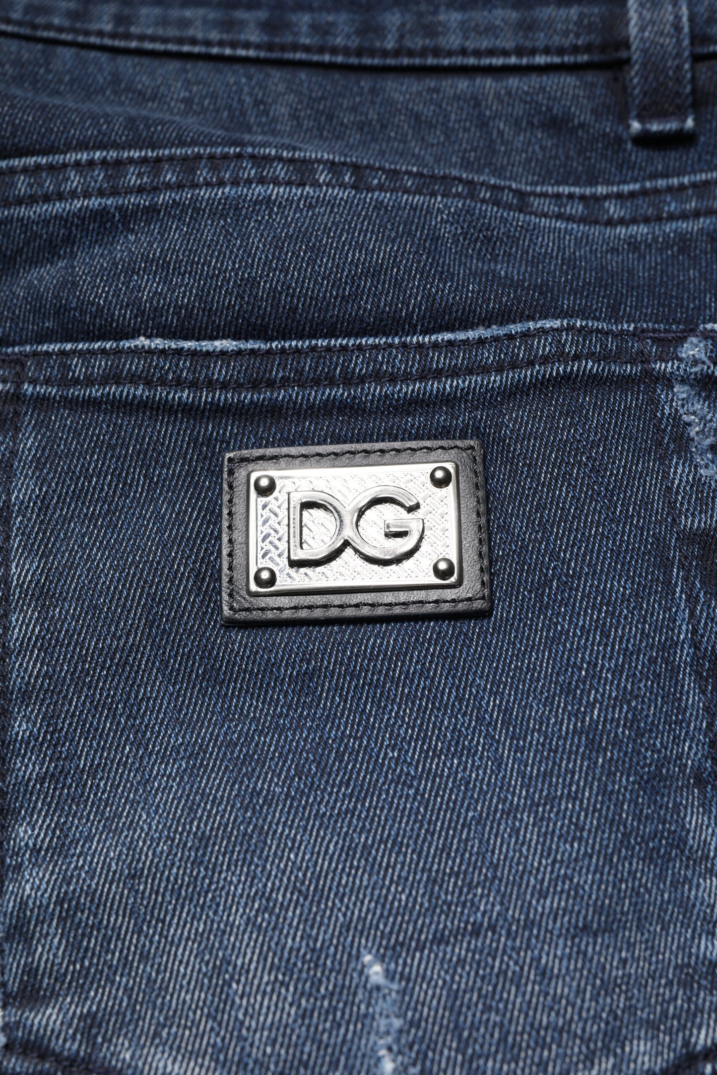 Dolce & Gabbana Blå Bomullsstretch Skinny Herrjeans