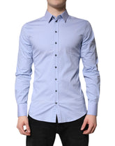 Dolce & Gabbana Ljusblå bomullsskjorta i sicilien