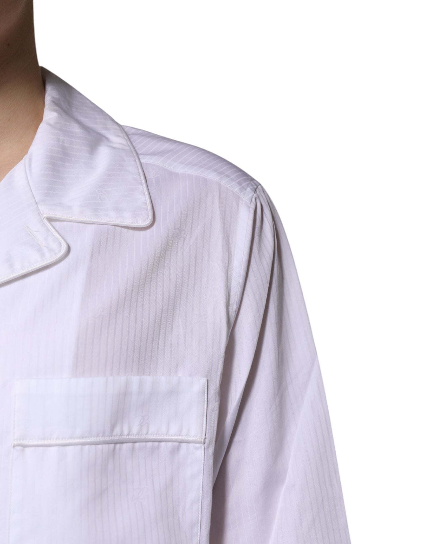 Dolce & Gabbana Vit Bomull Skjorta Byxor Pyjamas Set Nattkläder