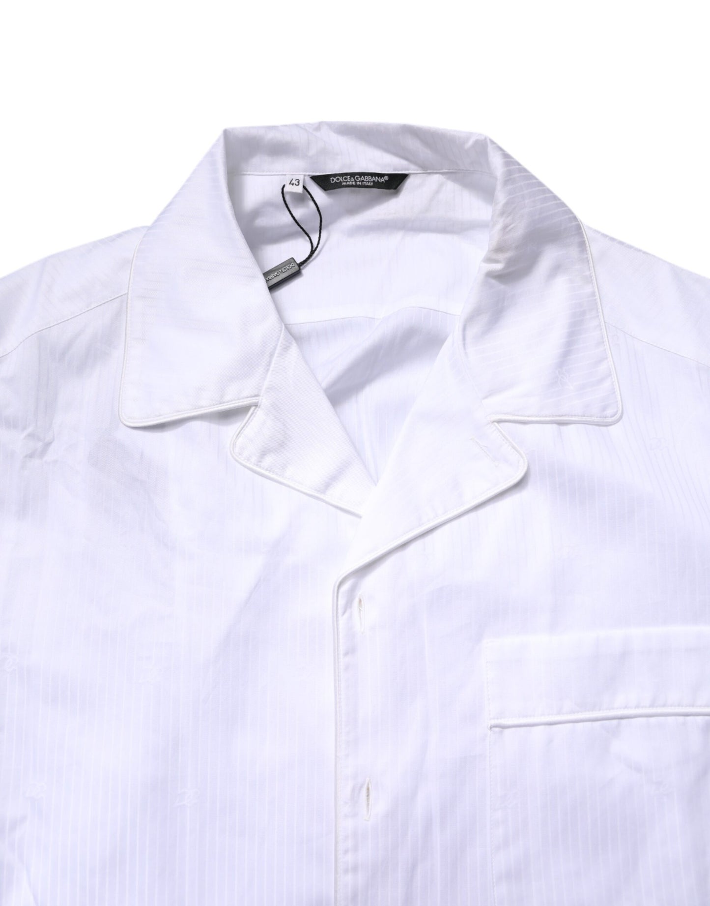 Dolce & Gabbana Vit Bomull Skjorta Byxor Pyjamas Set Nattkläder