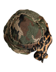 Dolce & Gabbana Multicolor Leopard Embellish Wide Brim Bucket Hat