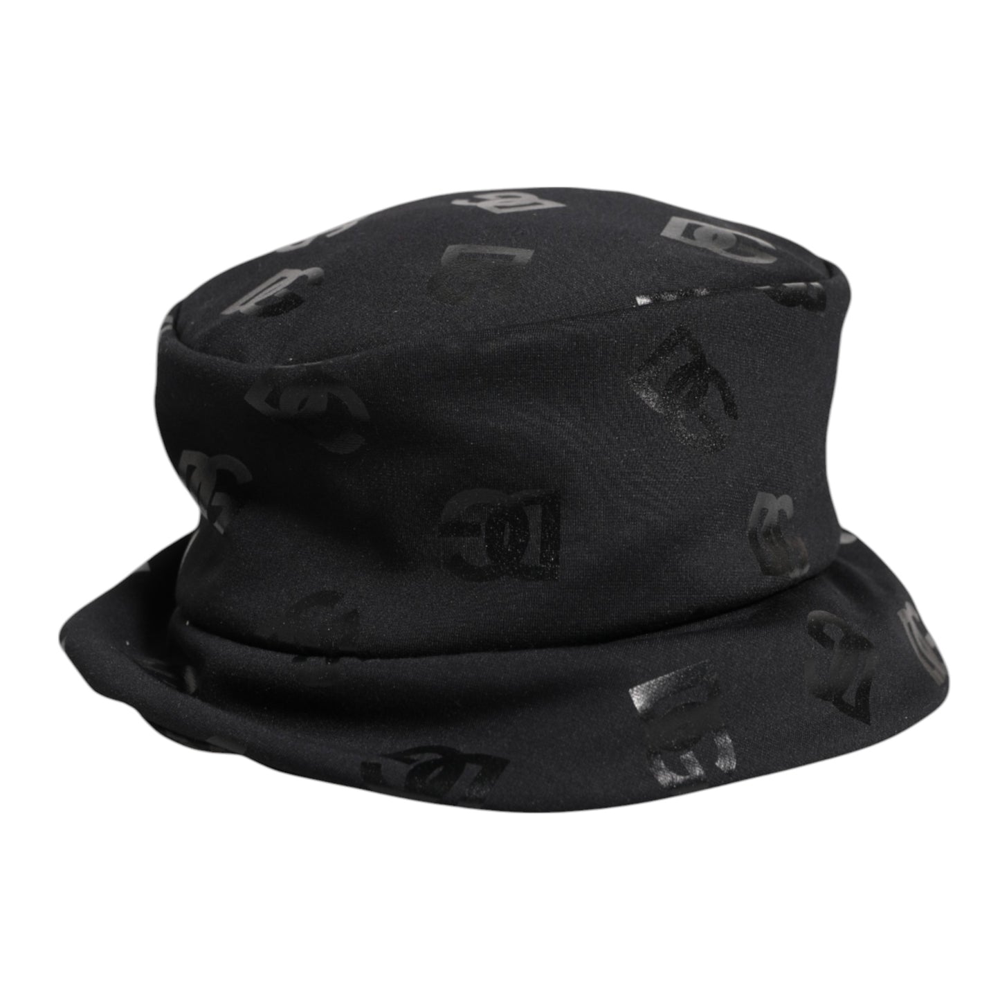 Dolce & Gabbana Svart DG Monogram Polyester Jacquard Bucket Hat