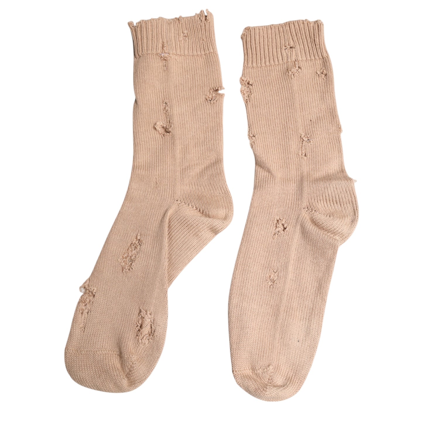Dolce & Gabbana Beige Solid Stretch Mid Calf Herrstrumpor