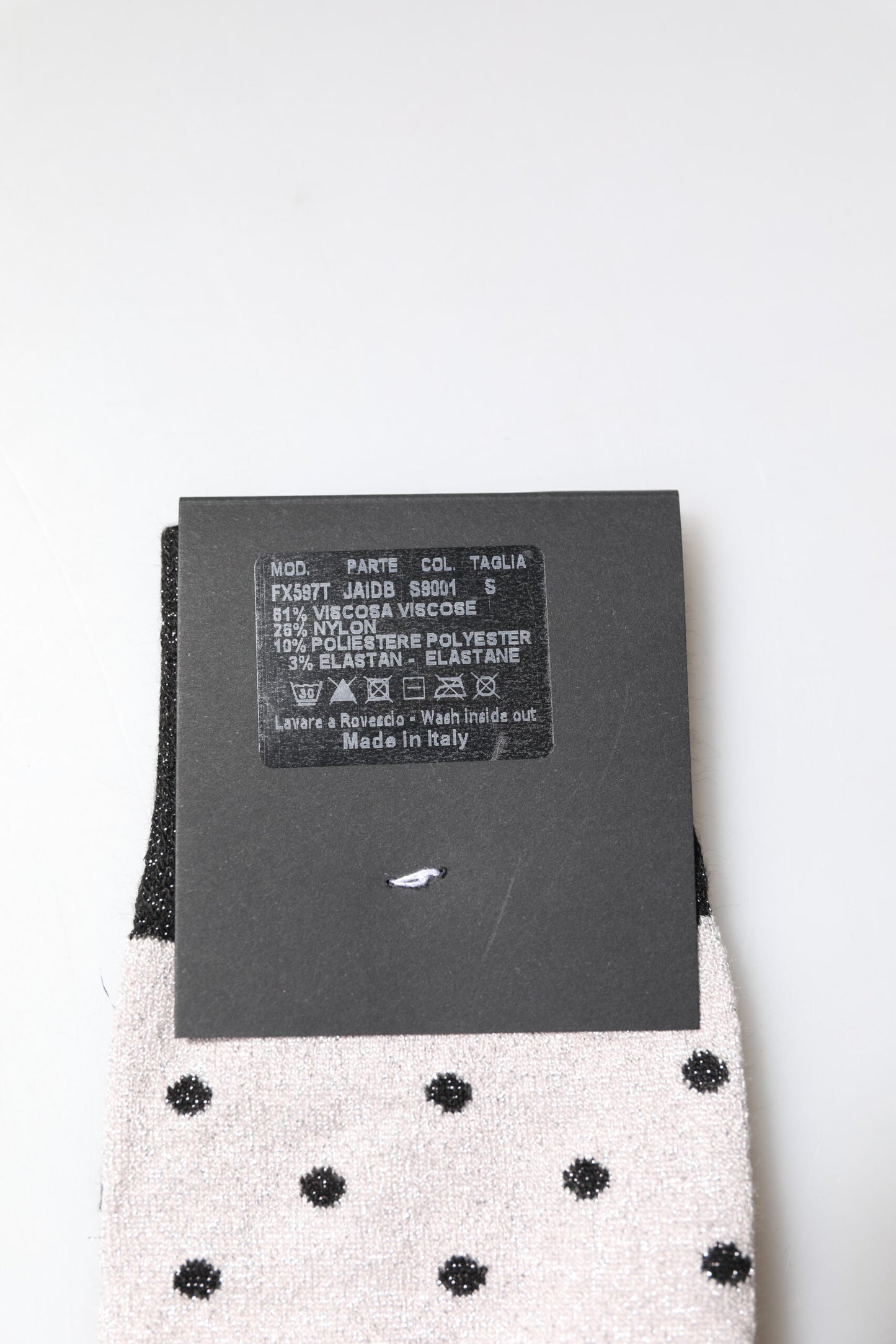 Dolce & Gabbana Grå Viskos Stretchprickiga Strumpor