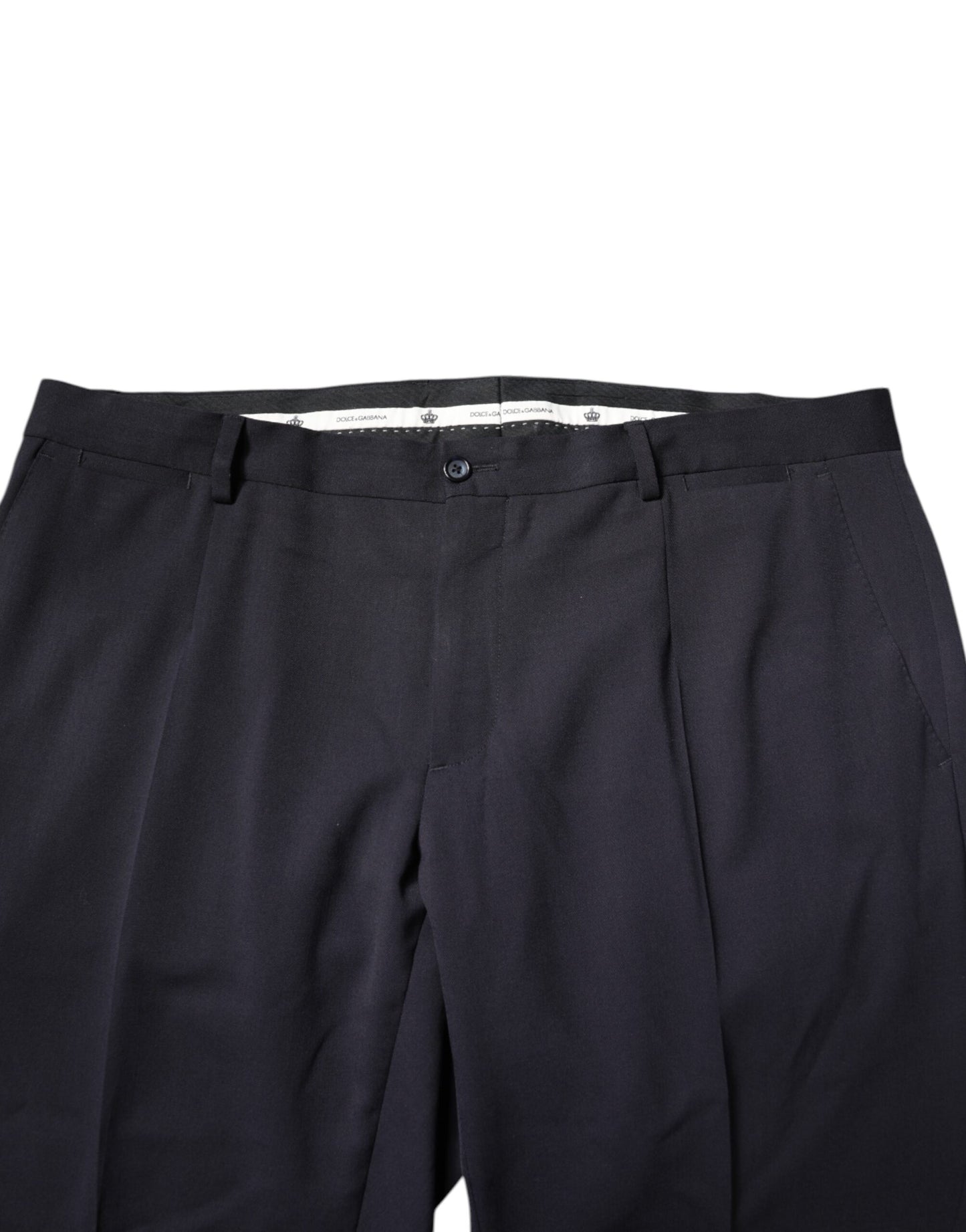 Dolce & Gabbana Svarta Ullbyxor Med Mellanhög Midja