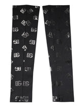 Dolce & Gabbana Black DG Logo Monogram Wool Stretch Arm Sleeves