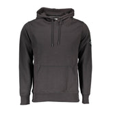 Calvin Klein Black Cotton Men Sweater with Central Pocket and Hood