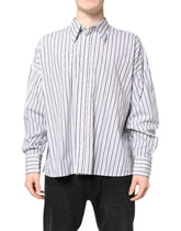 Dolce & Gabbana White Black Stripe Button Down Casual Shirt