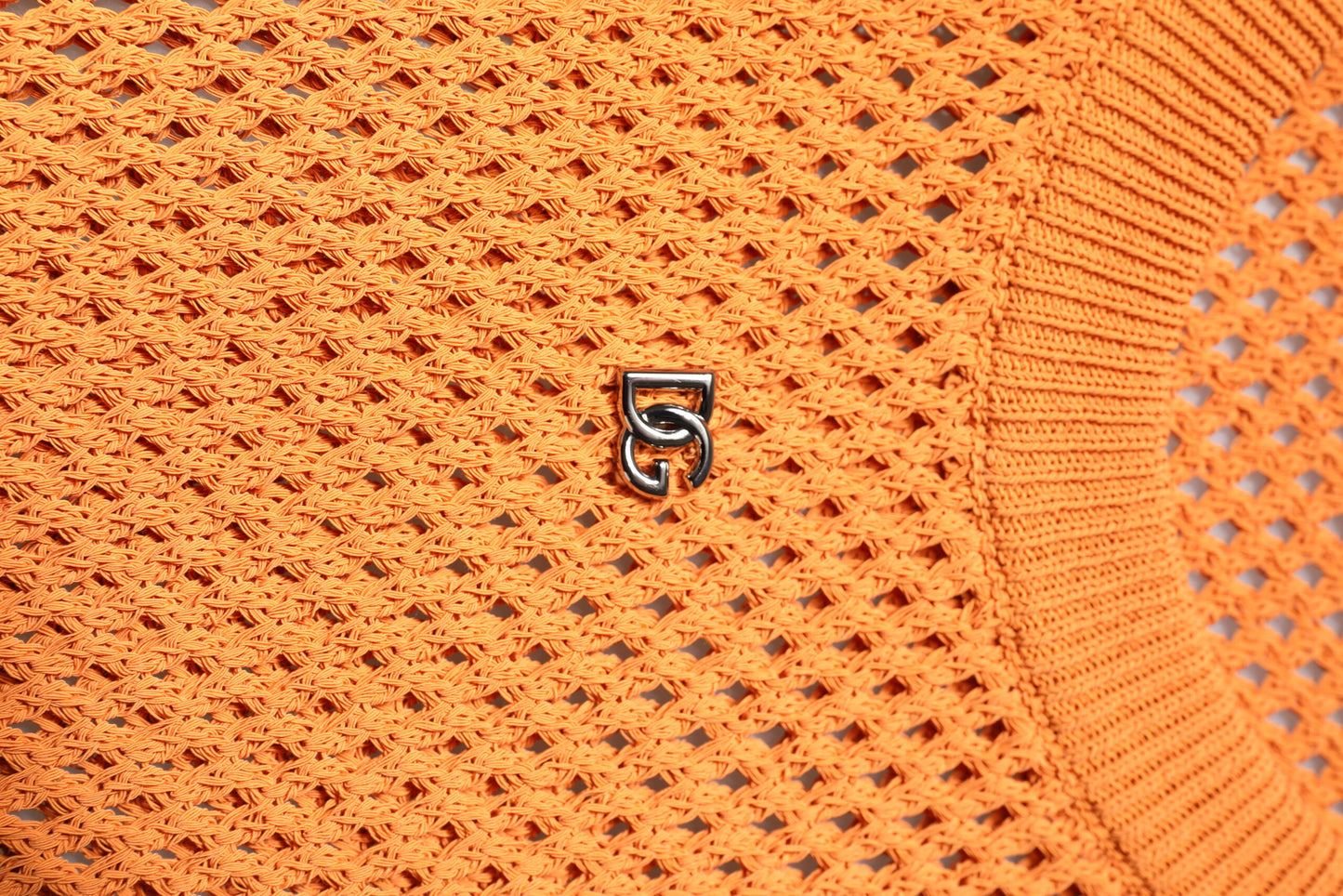 Dolce & Gabbana Orange Cashmere Rund Ärmlös T-shirt