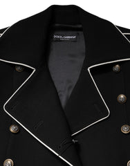 Dolce & Gabbana Black Wool Double Breasted Blazer Jacket