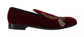 Dolce & Gabbana Bordeaux Velvet Loafers Gun Horseshoe Shoes