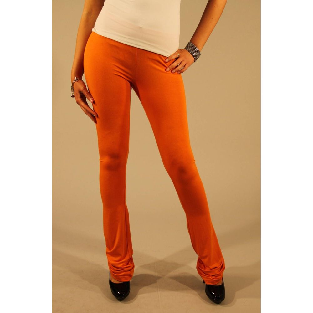 Oransje viskoseleggings til dame
