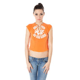 Zuelements Orange Cotton Women T-Shirt
